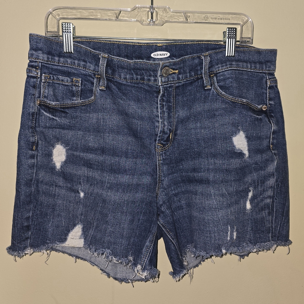 Old Navy Women's Distressed Blue Denim Shorts